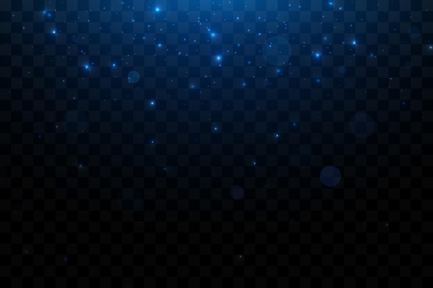 Bright blue sparkling particles Background decoration Blue dust Light effect