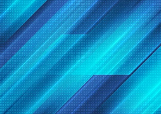 Vector bright blue technology stripes abstract background