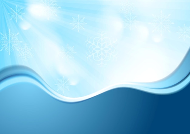 Bright blue wavy Christmas background Vector design