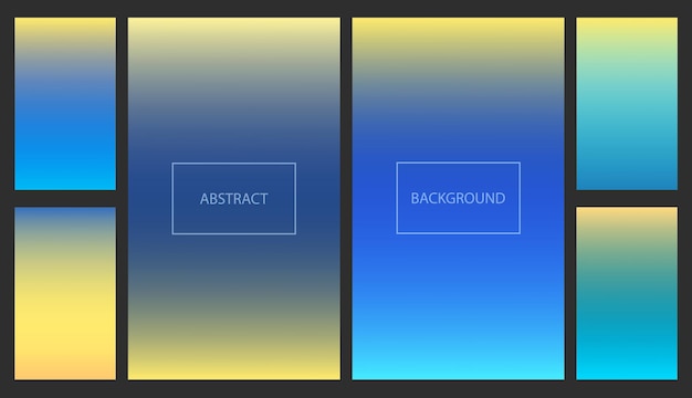 Bright blue and yellow gradient backgrounds set