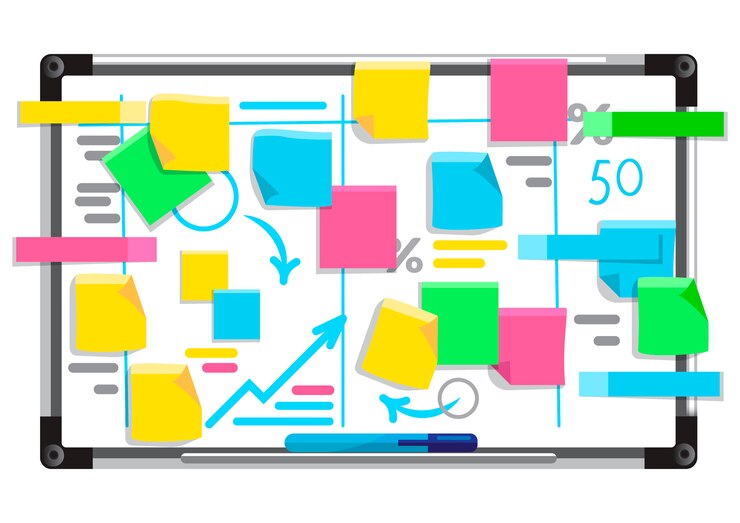Vector bright board with strategy planning