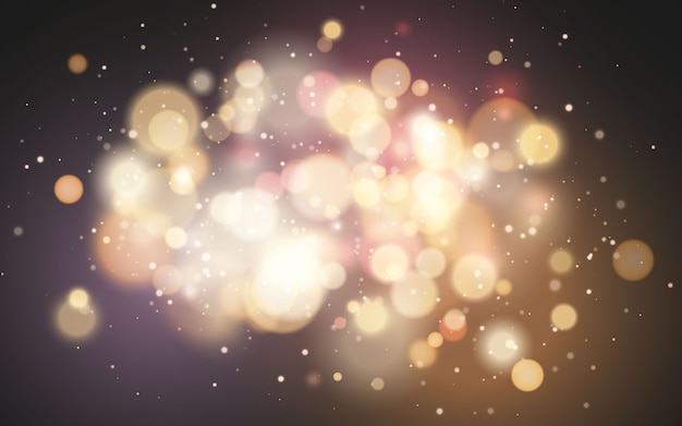 Bright bokeh effect. Festive magic luminous background. Holiday design for Christmas.