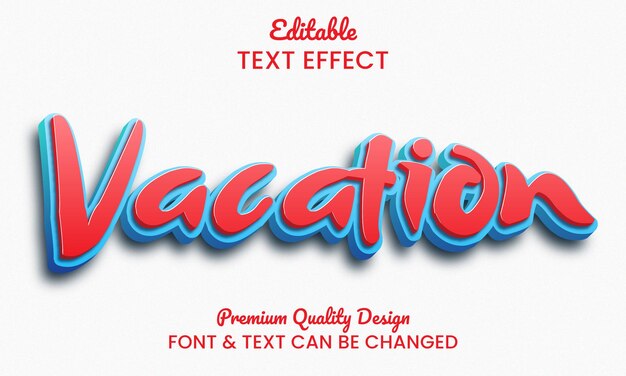 Vector a bright and bold text effect that says vacation.