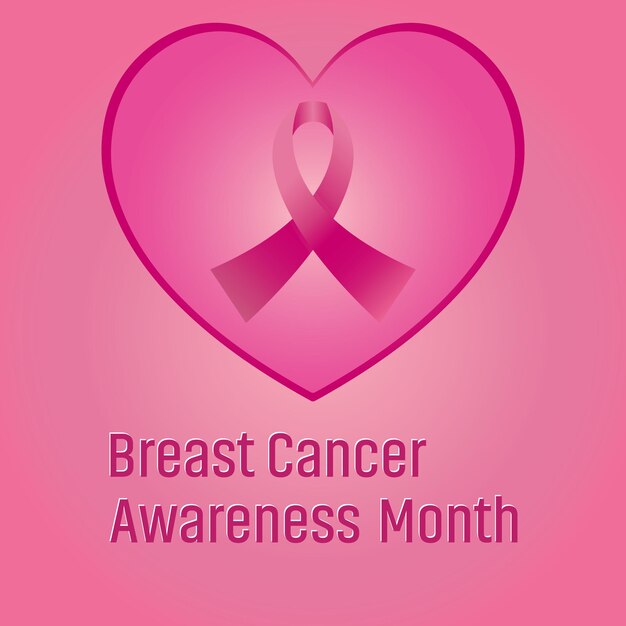 Bright Breast Cancer medical banner World Breast cancer day Awareness month Breast cancer Symbol