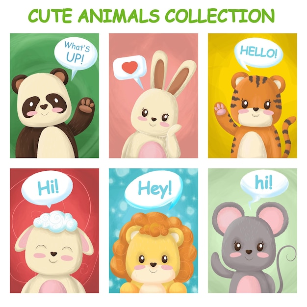 Яркие открытки с милыми животными