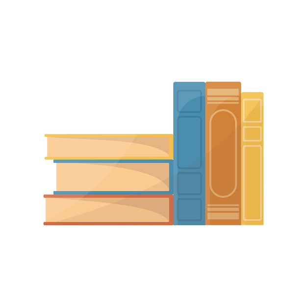 Bright cartoon illustration of books for studying Concept of school reading knowledge and education