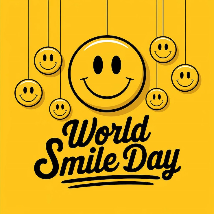 Vector bright and cheerful graphic design for world smile day