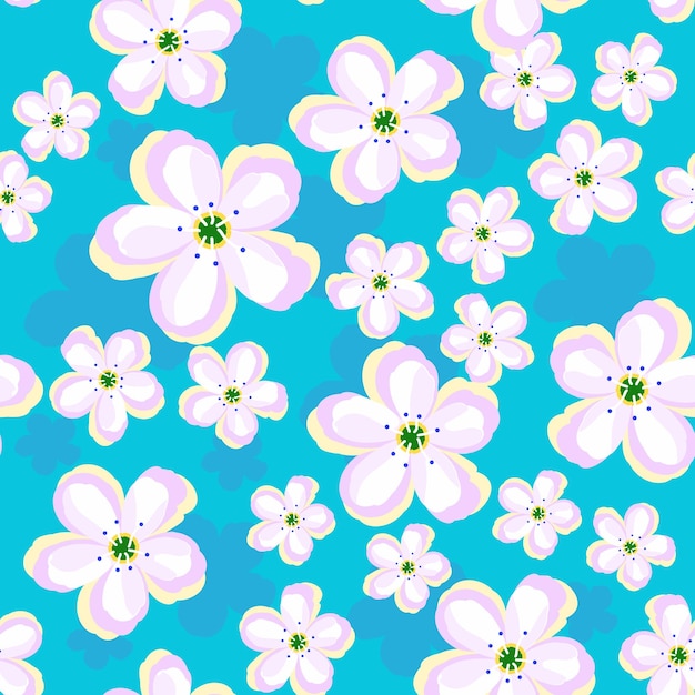 Vector bright cherry blossoms the pattern is floral