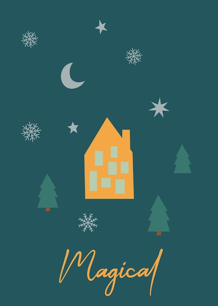 Bright  Christmas Card in vector