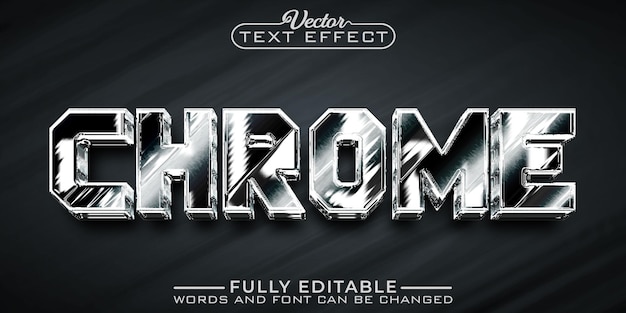 Bright chrome editable text effect template