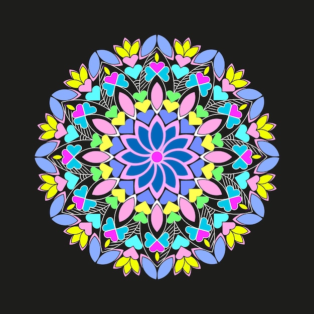 Bright Colored Decorative Floral Mandala Background