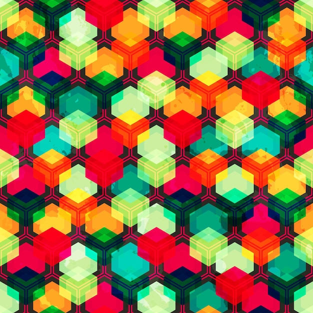 Bright colored grid seamless pattern