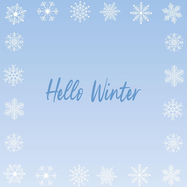 Яркий красочный фон с белыми снежинками и приветственной зимней надписью