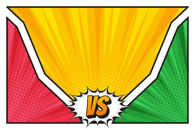 Bright colorful comic book versus background template