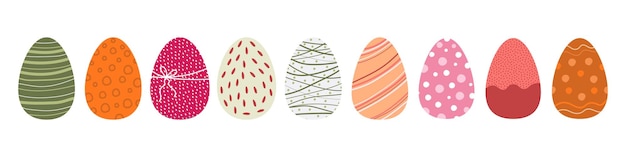 Bright colorful Easter eggs painted creatively Hand drawn Easter eggs