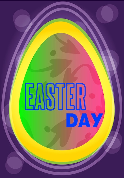 Vector bright colorful egg with inscriptions for the celebration