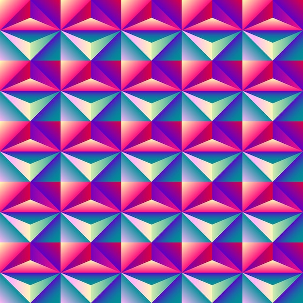 Vector bright colorful geometric abstract rhombus 3d seamless patterns