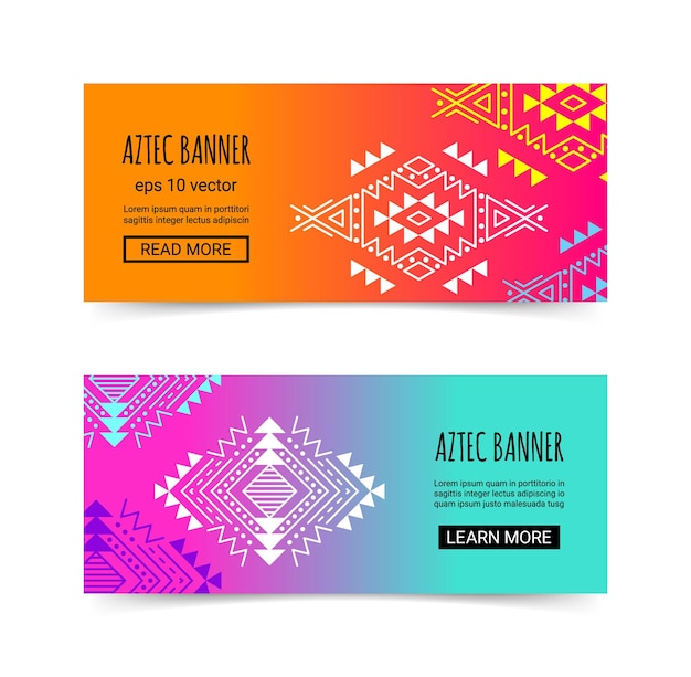 Vector bright colorful horizontal gradient banner design temlpate