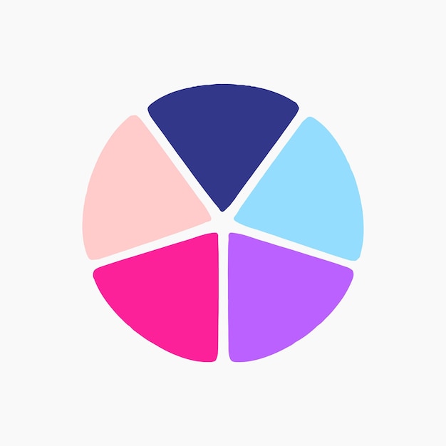 Bright and colorful pie chart illustration