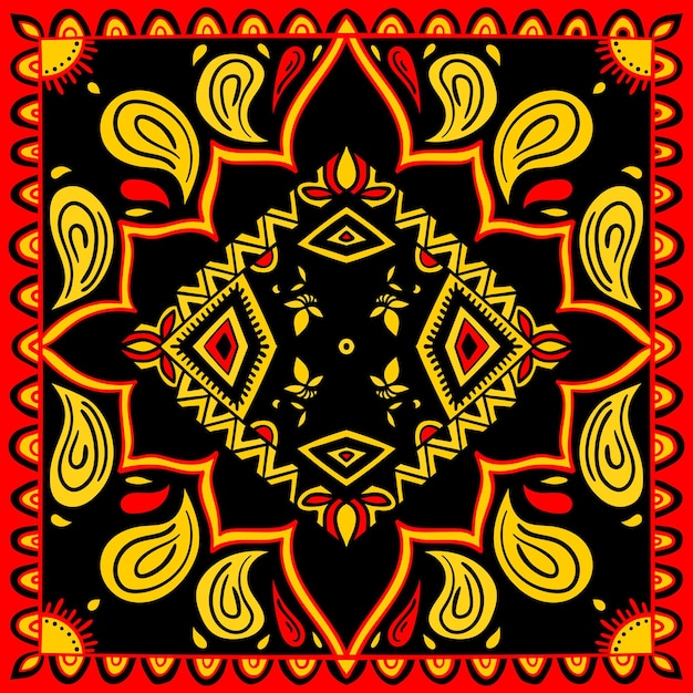 벡터 카펫 요가 매트 섬유 인사말 카드 배너에 대 한 전통적인 패턴 민족 장식 디자인 밝은 다채로운 깔개 장식 배경