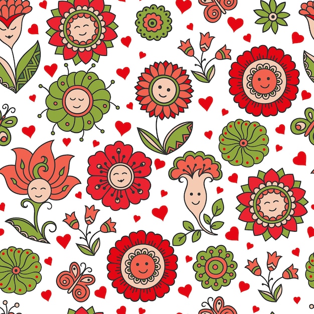 Bright colorful seamless floral pattern - background for wallpaper and fabric.