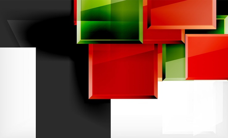 Vector bright colorful square shape blocks geometrical background