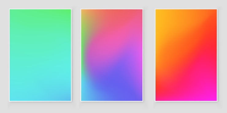 Vector bright colors gradient abstract covder set