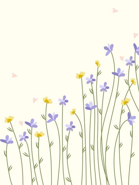 밝은 꽃과 녹색 잎이 있는 밝은 구성. 배너, 카드, 포스터를 위한 봄 꽃