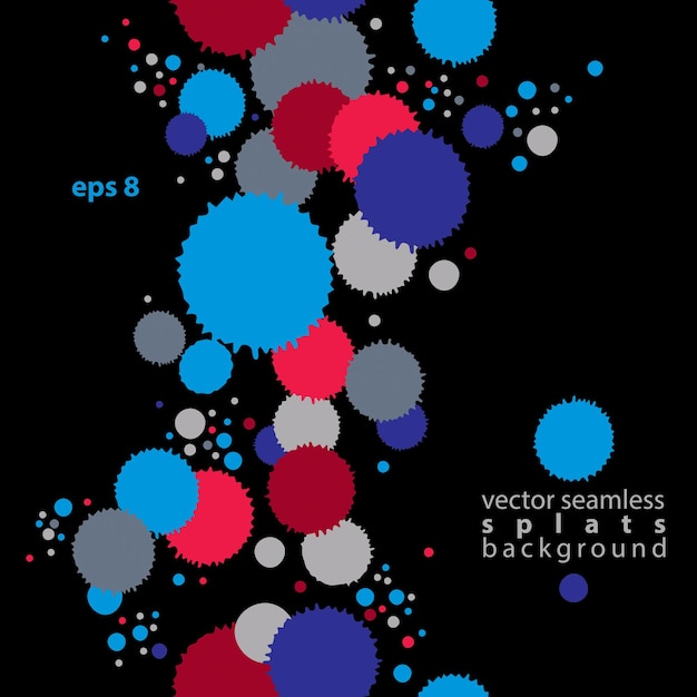 Bright contrast splattered web design repeat pattern, art ink blob, paintbrush drawing. Smudge graffiti colorful seamless background.