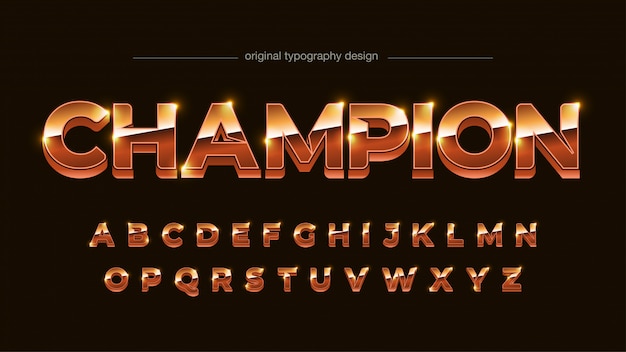 Bright cooper metallic bold 3d uppercase typography