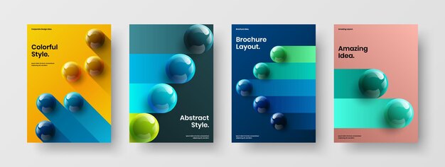Vector bright corporate identity design vector template bundle