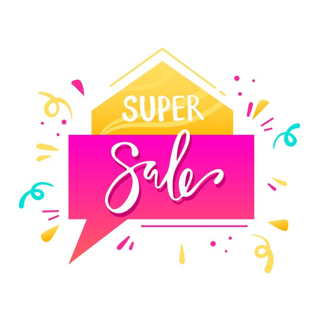 Bright discount banner summer sale lettering on poster product promotion design cartoon vector