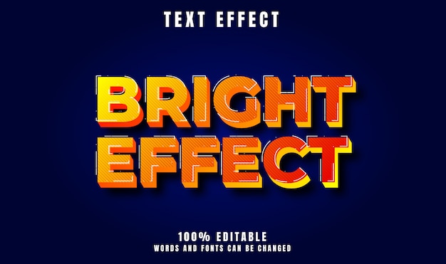 Bright Effect Text 3D Modern Style Effect