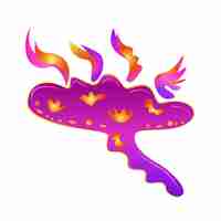 Vector bright fantasy fire plant vector fairy tale drawing