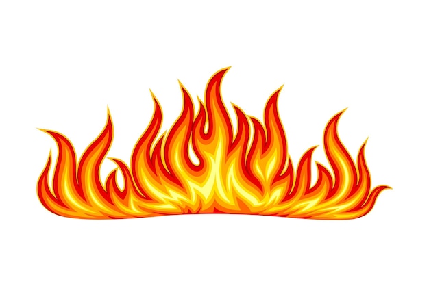 Vector bright fire blaze isolated on white background vector illustration