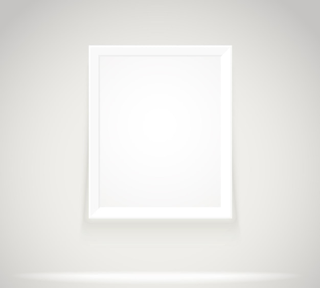 Bright frame on the wall. Photoreal picture frame vector illustration