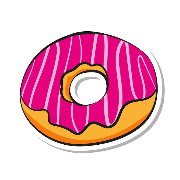 Bright Fresh Donut with Pink Glaze