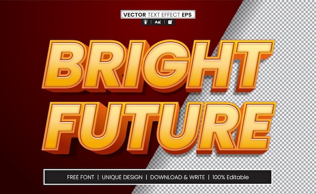 Bright Futrure 3D tekst-effect volledig bewerkbaar