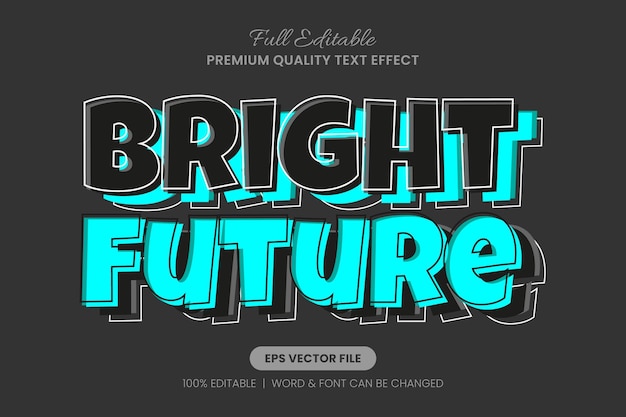 Bright Future Cartoon Stacked Editable Text Effect Font Graphic Style