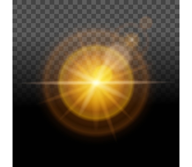 Bright glow yellow light transparent lens effect background