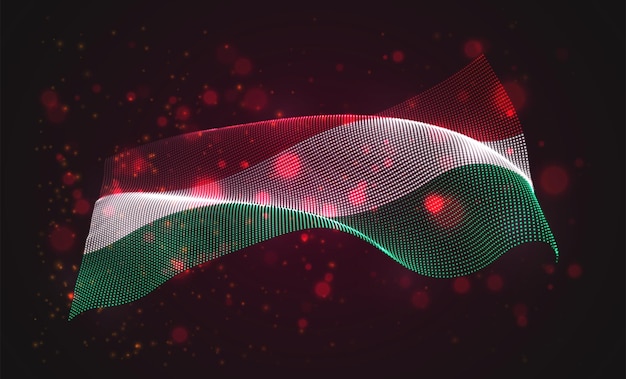 헝가리의 밝은 빛나는 국가 국기