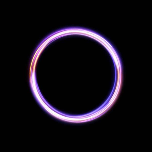 Bright glowing ring. Bright glowing neon frame made of bright glowing rays. vector png