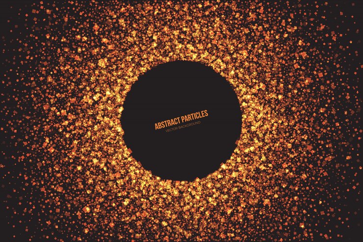Vector bright golden shimmer particles abstract vector background