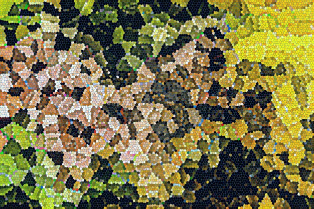 Vettore mosaico scintillante della nebulosa futuristica di colori verde brillante su sfondo scuro. texture cosmica lucida