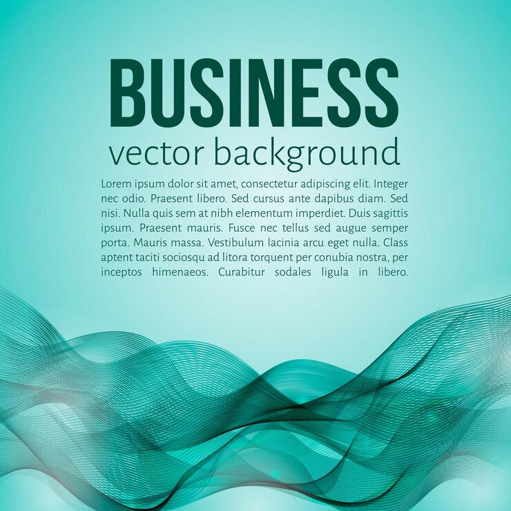 Vector bright green moving wavy lines business background easy to edit design template for your presentations