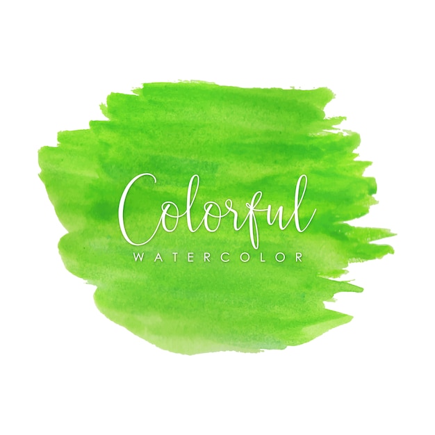 Vector bright green watercolor strokes