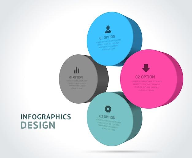 Bright isometric circle chips marketing analyzing infographics scheme realistic template vector