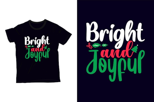 Design t-shirt di natale luminoso e gioioso