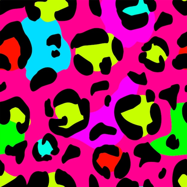 Bright leopard skin seamless pattern