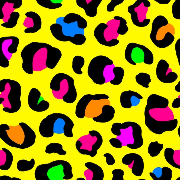 Bright leopard skin seamless pattern